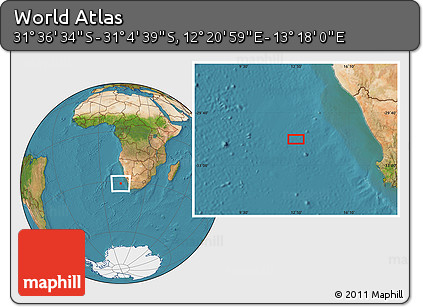 Satellite Location Map of the Area around 31° 20' 36" S, 12° 49' 29" E