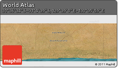 Satellite Panoramic Map of the Area around 31° 20' 36" S, 130° 7' 30" E