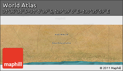 Satellite Panoramic Map of the Area around 31° 20' 36" S, 130° 7' 30" E