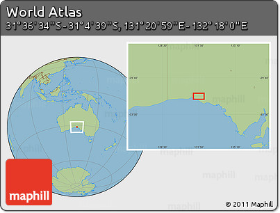Savanna Style Location Map of the Area around 31° 20' 36" S, 131° 49' 29" E