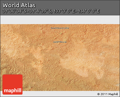 Satellite 3D Map of the Area around 31° 20' 36" S, 133° 31' 30" E