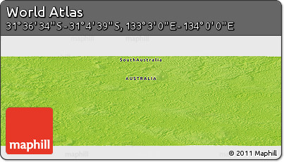 Physical Panoramic Map of the Area around 31° 20' 36" S, 133° 31' 30" E