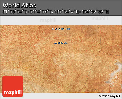 Satellite 3D Map of the Area around 31° 20' 36" S, 134° 22' 30" E