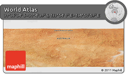Satellite Panoramic Map of the Area around 31° 20' 36" S, 134° 22' 30" E