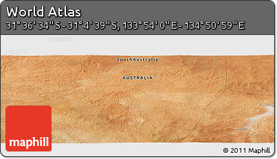 Satellite Panoramic Map of the Area around 31° 20' 36" S, 134° 22' 30" E