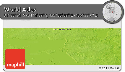 Physical Panoramic Map of the Area around 31° 20' 36" S, 136° 4' 29" E