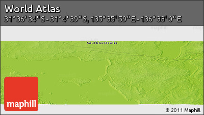 Physical Panoramic Map of the Area around 31° 20' 36" S, 136° 4' 29" E
