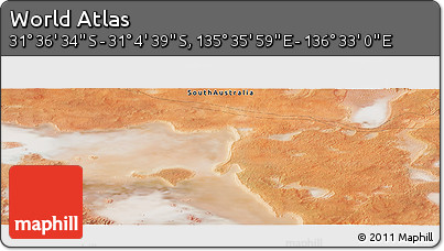 Satellite Panoramic Map of the Area around 31° 20' 36" S, 136° 4' 29" E