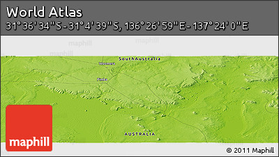 Physical Panoramic Map of the Area around 31° 20' 36" S, 136° 55' 30" E