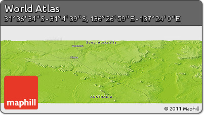 Physical Panoramic Map of the Area around 31° 20' 36" S, 136° 55' 30" E