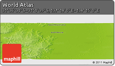 Physical Panoramic Map of the Area around 31° 20' 36" S, 137° 46' 30" E