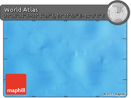 Physical Map of the Area around 31° 20' 36" S, 13° 40' 30" E