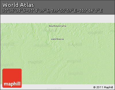 Political 3D Map of the Area around 31° 20' 36" S, 140° 19' 29" E