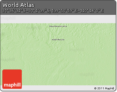 Political 3D Map of the Area around 31° 20' 36" S, 140° 19' 29" E