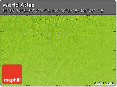 Physical Map of the Area around 31° 20' 36" S, 140° 19' 29" E