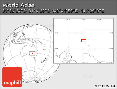 Blank Location Map of the Area around 31° 20' 36" S, 141° 10' 30" E