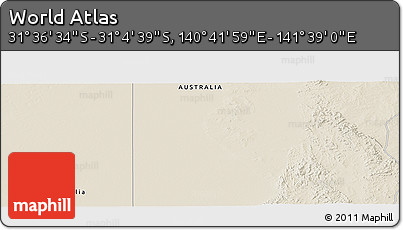 Shaded Relief Panoramic Map of the Area around 31° 20' 36" S, 141° 10' 30" E