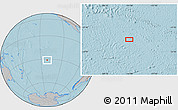 Gray Location Map of the area around 31° 20' 36" S, 141° 1' 30" W, hill shading