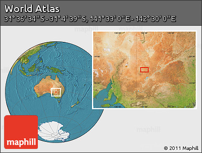 Satellite Location Map of the Area around 31° 20' 36" S, 142° 1' 30" E