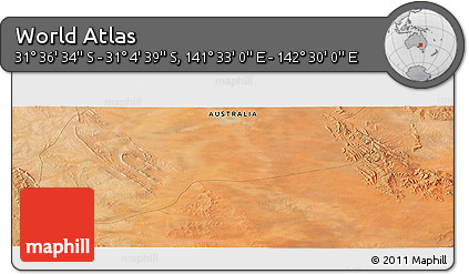 Satellite Panoramic Map of the Area around 31° 20' 36" S, 142° 1' 30" E