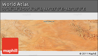Satellite Panoramic Map of the Area around 31° 20' 36" S, 142° 1' 30" E