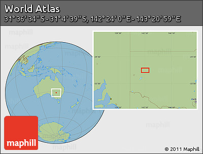 Savanna Style Location Map of the Area around 31° 20' 36" S, 142° 52' 30" E