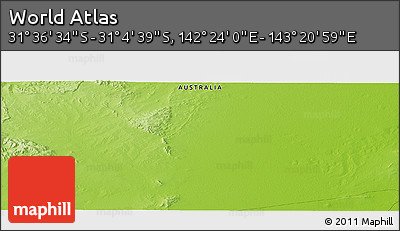 Physical Panoramic Map of the Area around 31° 20' 36" S, 142° 52' 30" E