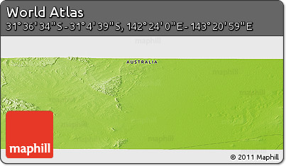 Physical Panoramic Map of the Area around 31° 20' 36" S, 142° 52' 30" E