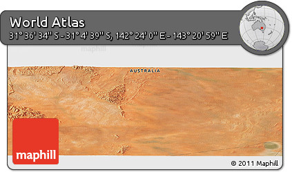 Satellite Panoramic Map of the Area around 31° 20' 36" S, 142° 52' 30" E