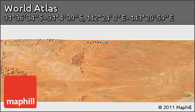 Satellite Panoramic Map of the Area around 31° 20' 36" S, 142° 52' 30" E