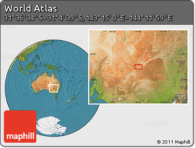 Satellite Location Map of the Area around 31° 20' 36" S, 143° 43' 29" E