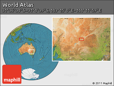 Satellite Location Map of the Area around 31° 20' 36" S, 143° 43' 29" E