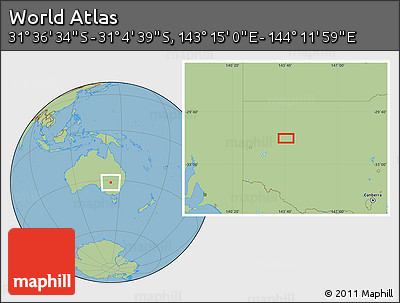 Savanna Style Location Map of the Area around 31° 20' 36" S, 143° 43' 29" E