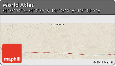 Shaded Relief Panoramic Map of the Area around 31° 20' 36" S, 146° 16' 30" E