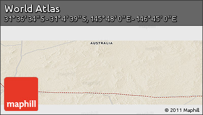 Shaded Relief Panoramic Map of the Area around 31° 20' 36" S, 146° 16' 30" E