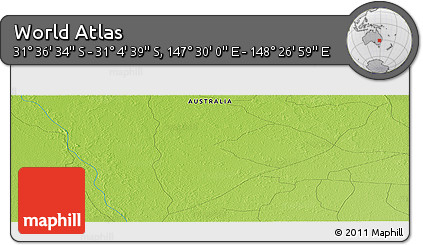 Physical Panoramic Map of the Area around 31° 20' 36" S, 147° 58' 29" E