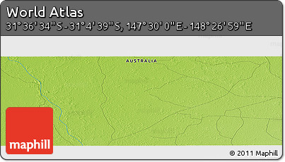 Physical Panoramic Map of the Area around 31° 20' 36" S, 147° 58' 29" E