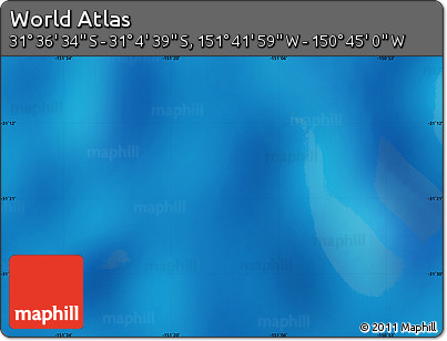 Shaded Relief Map of the Area around 31° 20' 36" S, 151° 13' 29" W