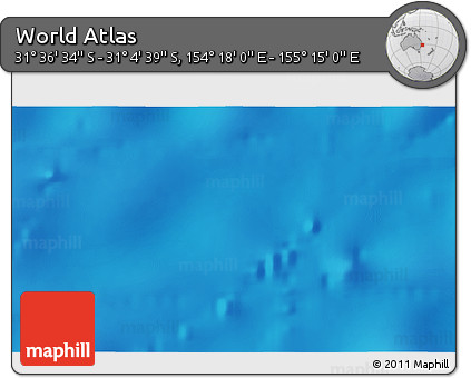 Shaded Relief 3D Map of the Area around 31° 20' 36" S, 154° 46' 30" E