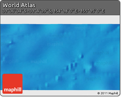 Shaded Relief 3D Map of the Area around 31° 20' 36" S, 154° 46' 30" E