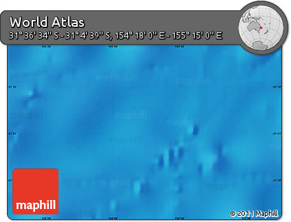 Physical Map of the Area around 31° 20' 36" S, 154° 46' 30" E