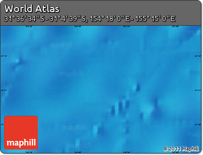 Physical Map of the Area around 31° 20' 36" S, 154° 46' 30" E