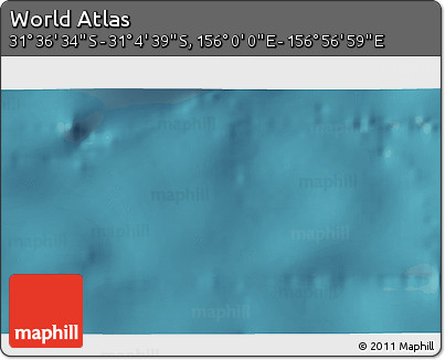 Satellite 3D Map of the Area around 31° 20' 36" S, 156° 28' 29" E