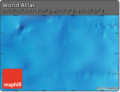 Physical Map of the Area around 31° 20' 36" S, 156° 28' 29" E