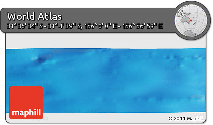 Physical Panoramic Map of the Area around 31° 20' 36" S, 156° 28' 29" E