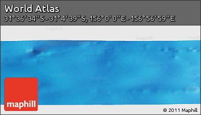 Physical Panoramic Map of the Area around 31° 20' 36" S, 156° 28' 29" E