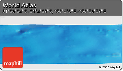 Physical Panoramic Map of the Area around 31° 20' 36" S, 156° 28' 29" E