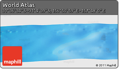 Physical Panoramic Map of the Area around 31° 20' 36" S, 157° 19' 29" E