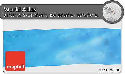 Shaded Relief Panoramic Map of the Area around 31° 20' 36" S, 157° 19' 29" E