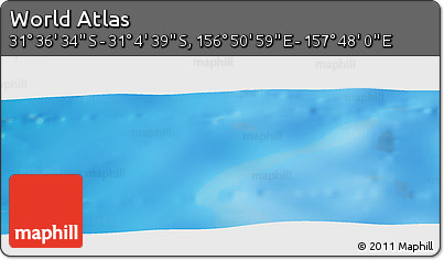 Shaded Relief Panoramic Map of the Area around 31° 20' 36" S, 157° 19' 29" E